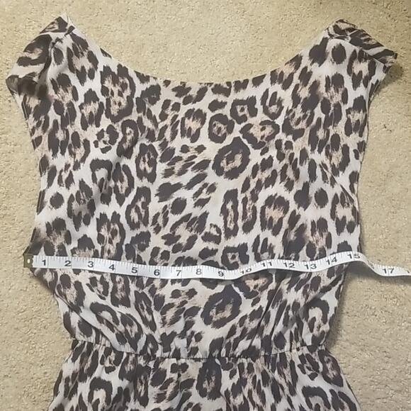 Alice & Olivia Leopard Print Drape Back Mini Dress Size XS - Picture 3 of 7